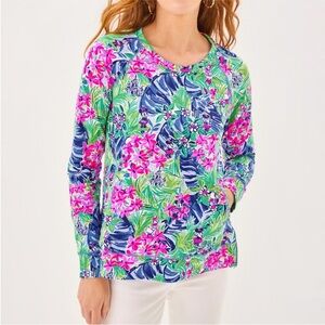 NWT Lilly Pulitzer Disney Beachcomber Pullover resort white Disney dreamin Large